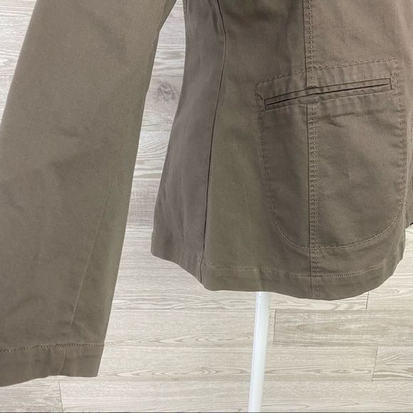 Eileen Fisher Khaki Round Collar Utility Jacket - Picture 4 of 9